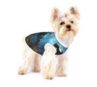 Huge killer whales Small Pet Cotton Vest L Full Print Dog Cat Soft Breathable Elastic Apparel Daily Party Outfit