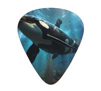 Huge killer whales the 12-piece guitar picks include three picks: thin, medium and heavy. suitable for electric, acoustic and bass guitars of all strengths