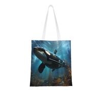 Huge Killer Whales Totes. Lightweightcanvas, Double Handles, Stylish Women'S Tote Bag, Perfect For Shopping, Work And Everyday Carry.
