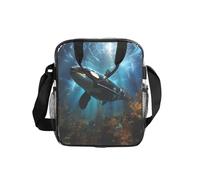 Huge killer whales Transparent Shoulder Bag Lunch Handbag with Zipper and Shoulder Strap for Women Men Work Shopping