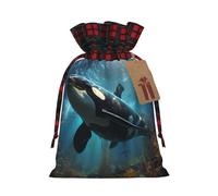 Huge killer whales Two Color Drawstring Gift Bag S Beautiful Convenient Suitable For Christmas Birthdays