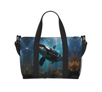 Huge killer whales Women's Hand-held Crossbody Travel Bag, Casual Handbag with Zipper, Suitable for Work, Travel, Fitness, Travel