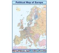 HUGE LAMINATED/ENCAPSULATED Map Of Europe English European Road Map - POSTER