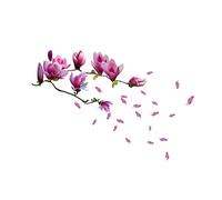 Huge Magnolia Flowers Mural Art Decal Wall Stickers- Removable and Repositionable - Living Room Deluxe Decal