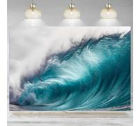 Huge Ocean Wave Backdrop Photography Tropical Summer Ocean Blue Surfing Wave Background Surfing Birthday Party Decoration Banne 240X180cm