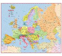 Huge Primary Europe Wall Map Political (Paper)