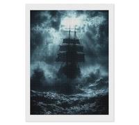 Huge Ship of The Middle Ages Diamond DIY Painting Kits Square Full Drill Digital Art Craft for Home Office Wall Decor 12"x16"