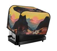 Huge Silhouette Toaster Cover 2 Slice, Waterproof Bread Machine Covers with Pockets Universal Size Kitchen Small Appliance Cover with Handle, Dust and Fingerprint Protection