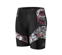 HUGE SPORTS Men's Splice Swimming Shorts Compression Jammer Long Wild Series, tiger, M