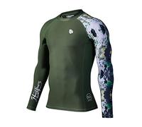HUGE SPORTS Men's Splice UV Sun Protection UPF 50+ Skins Rash Guard Long Sleeves(Aborigines,3XL)