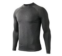 HUGE SPORTS Men's Sports Tops Thermal Casual Spring Autumn Winter Warm Long Sleeve Shirts Base Layer Running Skiing Outdoor Warm Polo Shirt Sweatshirt (Gray,XL)