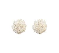 HUGE TOMATO Flower Stud Earrings Shining Hydrangea Earring Studs with S925 Silver Pin