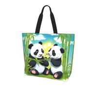 Huge tornado Printed Women's Handbag Large Capacity Shoulder Bag Suitable for Shopping Work Travel and Gym, Two Happy Pandas, One Size