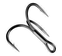 Huge Treble Hooks 4X Strong Fishhook Super Sharp Barbed Carbon Steel Anchor Tackle Round Bend Angle for Big Fish Hook(3PCS 9-0 Silver)