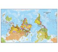 Huge Upside Down World Wall Map Political (Laminated)