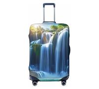 Huge Waterfall and Mountain Sunshine Elastic Travel Luggage Cover Suitcase Protector, Print Suitcase Baggage Cover Anti-Scratch