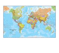 Huge World Map - Political - Updated - 2025 - Front Sheet Lamination - Educational Office Use Poster - 201cm (w) x 116.5cm (h) - Maps International