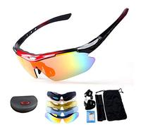 HugeAuto Polarized Sport Sunglasses, X7 Army Sunglasses Military Tactical Goggles With 4 Interchangeable Lens, Protective Glasses for Men and Women in Running Cycling Skiing Fishing
