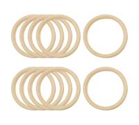 HugeDE 10 Pcs 100mm 4 Inch Unfinished Wood Rings Large Wooden Rings Macrame Wood Circles Round Wooden Hoops Natural Wooden Circles Small Art and Craft Wood Hoops for Decorations