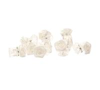 HugeDE 10 Pcs Mini Rose Hair Jaw Clips Small Flower Hair Claws Decorative Floral Hair Clamp Wedding Party Hair Clips for Women Girls White
