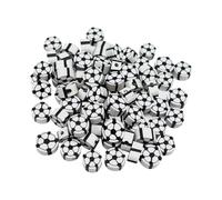 HugeDE 100 Pcs 10mm Football Beads Soccer Ball Beads Sporting Beads Charms Small Polymer Clay Ball Beads Craft Ball Charms for Necklace Bracelet