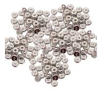HugeDE 100 Pcs 3mm Disc Brass Spacer Beads Golden Flat Beads Round Shape Beads Loose Stopper Beads Decorative Craft Beads Mini Bracelet Necklace Beads Silver