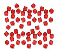 HugeDE 100 Pcs 8mm Small Cube Glass Beads Faceted Spacer Beads Crystal Loose Beads Craft Square Beads Mini Jewelry Beads Cute Bracelet Beads with Hole Red