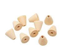 HugeDE 100 Pcs Cone Shape Natural Wood Beads Unfinished Wooden Loose Beads Spacer Beads with Hole for Craft Jewelry Making