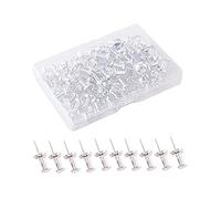 HugeDE 100 Pcs Metal Push Pins Cork Board Thumb Tacks Wall Hanging Push Pins Decorative Pushpin Tacks Cork Board Push Pins for Artworks Notes Photos Silver