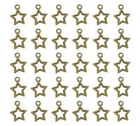 HugeDE 100 Pcs Mini Metal Star Charms Small Star Dangle Charms Craft Hollow Star Charms Decorative Star Pendants Cute Jewelry Charms for DIY Crafting Bronze