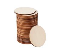 HugeDE 100 Pcs Unfinished Round Wooden Discs Circle Blank Wood Slices Wooden Cut Outs Wood Cutouts Mini Craft Wood Boards for Painting Decoration 4cm