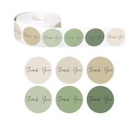 HugeDE 1000 Pcs 1 Inch Green Thank You Stickers Round Self Adhesive Stickers Envelope Seal Labels Gift Wrapping Decals Wedding Party Thankful Decals for Business Birthday
