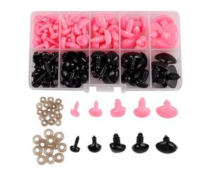 HugeDE 106 Pcs Plastic Safety Noses Stuffed Crochet Eyes Small Crafting Noses Plush Bear Noses Craft Animal Noses Doll Making Noses with Washers for Decoration