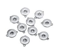 HugeDE 12 Pcs 18mm Hang Snap Button Base Pendant for Interchangeable Snaps Charms Jewelry Making Necklaces Craft DIY
