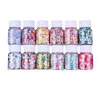 HugeDE 120g Polymer Clay Sprinkles Fake Candy Sprinkles Resin Nail Art Slices Craft Faux Sprinkles Tiny Clay Decoration with Bottles for DIY Phone Case