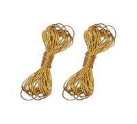HugeDE 2 Pcs 1mm 5m Long Hair Strings Hair Braided Ropes Hair Braiding Twist Strings Braid Elastic Cords Ornament Hanging Threads Gold Dreadlock Hair Accessories