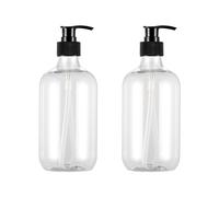 HugeDE 2 Pcs 500ml 16.9oz Clear Plastic Pump Bottles Reusable Empty Lotion Soap Bottles Refillable Lotion Dispensers Travel Shampoo Containers for Essential Oil