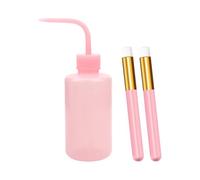 HugeDE 2 Pcs Lash Shampoo Brushes and 250 ml Plastic Squeeze Bottle Eyelash Extension Cleaning Brush Facial Makeup Brushes Lash Tatoo Wash Bottle Squirt Water Bottle