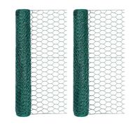 HugeDE 2 Sheets 35 x 100cm Chicken Wire Net Metal Wire Mesh Screen Chicken Wire Fence Hexagonal Chicken Wire Netting Welded Cage Wire Mesh Roll for Garden Craft Work