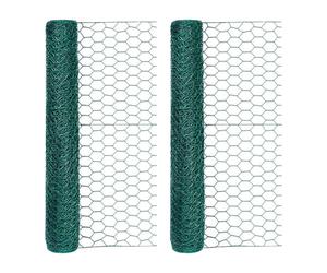 HugeDE 2 Sheets 35 x 100cm Chicken Wire Net Metal Wire Mesh Screen Chicken Wire Fence Hexagonal Chicken Wire Netting Welded Cage Wire Mesh Roll for Garden Craft Work