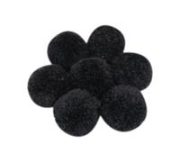 HugeDE 20 Pcs 5cm Yarn Pom Poms Large Craft Pom Balls Christmas Fluffy Pom Pom Balls Fuzzy Pom Pom Puff Balls for DIY Arts Projects Black