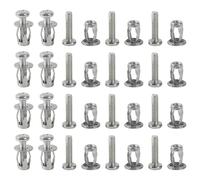 HugeDE 20 Pcs Hollow Metal Cavity Fixing Hollow Door Anchors Extra Short Hollow Wall Anchors Plasterboard Screw Plugs Drywall Anchor Kit with Screws for Drywall Curtain Gypsum Hardware M6 x 25mm