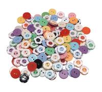 HugeDE 200 Pcs 12.5mm Resin Round Flower Buttons Colorful 2 Hole Buttons Mini Sewing Buttons Decorative Cute Buttons Floral Clothes Buttons Sew on Clothing Buttons for Craft Decoration