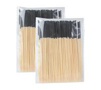 HugeDE 200 Pcs 4.7 Inch Wooden Round Toothpicks Appetizer Food Sticks Drinks Fruit Cocktail Picks Sandwich Charcuterie Skewers Dessert Barbecue Toothpicks for Cake Snacks Black