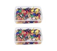 HugeDE 200 Pcs Plastic Head Thumb Tacks Decorative Map Push Pins Round Drawing Pins Cork Notice Board Thumb Tacks Flat Head Push Pins Wall Hanging Thumbtack for Home Office Multicolor