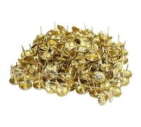 HugeDE 200 Pcs Small Upholstery Tacks Decorative Furniture Upholstery Nails Furniture Tacks Nails Daisy Thumb Tacks Vintage Push Pins for DIY Craft Golden