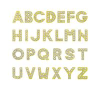 HugeDE 26 Pcs 8mm Rhinestone Letter Slider Charms Alloy Alphabet Slide Bling Sparkle Craft Charms Wristbands Bracelets Choker Charms for DIY Jewelry Making Gold