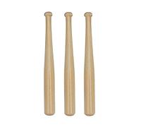 HugeDE 3 Pcs 150mm Mini Baseball Bats Unfinished Small Wooden Bats Wood Baseball Bats Baseball Softball Stand Display with Wooden Ring for Painting DIY Craft Projects