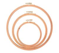 HugeDE 3 Pcs 4" 6" 8" Beech Wood Embroidery Hoops Cross Stitch Hoop Frames Wooden Round Embroidery Frame Wood Circle Hoop Ring for Needlework Handy Sewing
