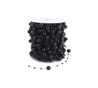 HugeDE 30m Christmas Beads Garland Faux Pearl Strands Artificial Pearl Beads String Plastic Bead Chains Beaded Rolls for Xmas Tree Decorations Black